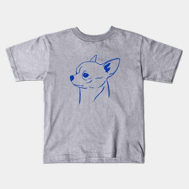 Chihuahua (Beige and Blue) Kids T-Shirt by illucalliart